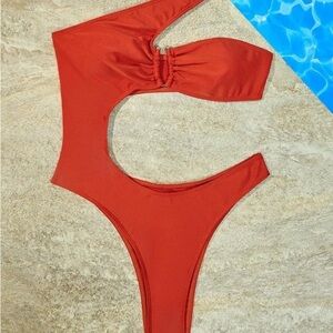 Stylish Burnt Orange One Piece Swimsuit